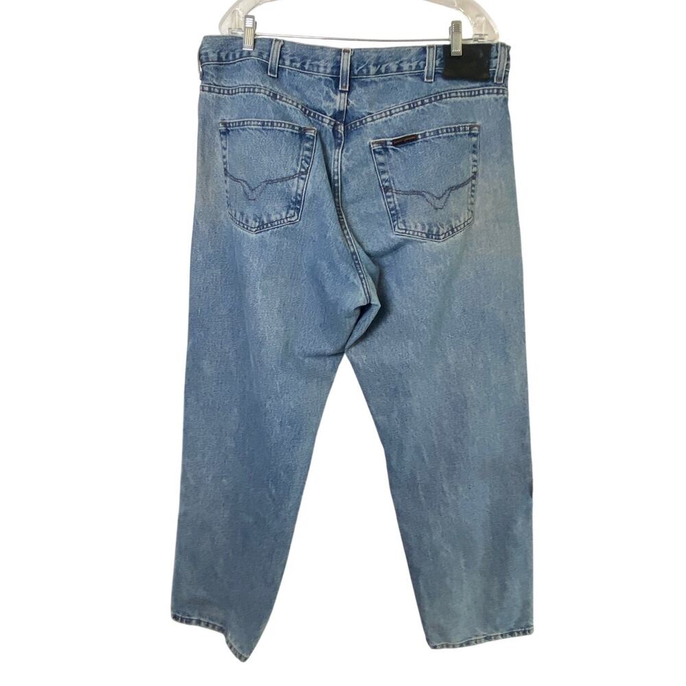 Harley-Davidson Men's Blue Denim Straight Leg Jeans Size 40x30 Flaw - Picture 2 of 10